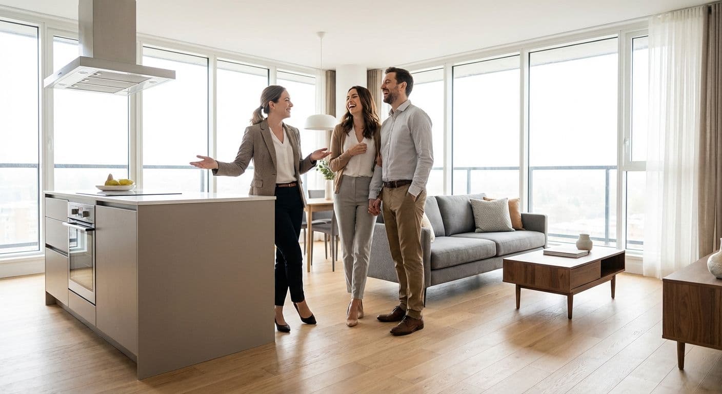 Real estate agent showing an apartment