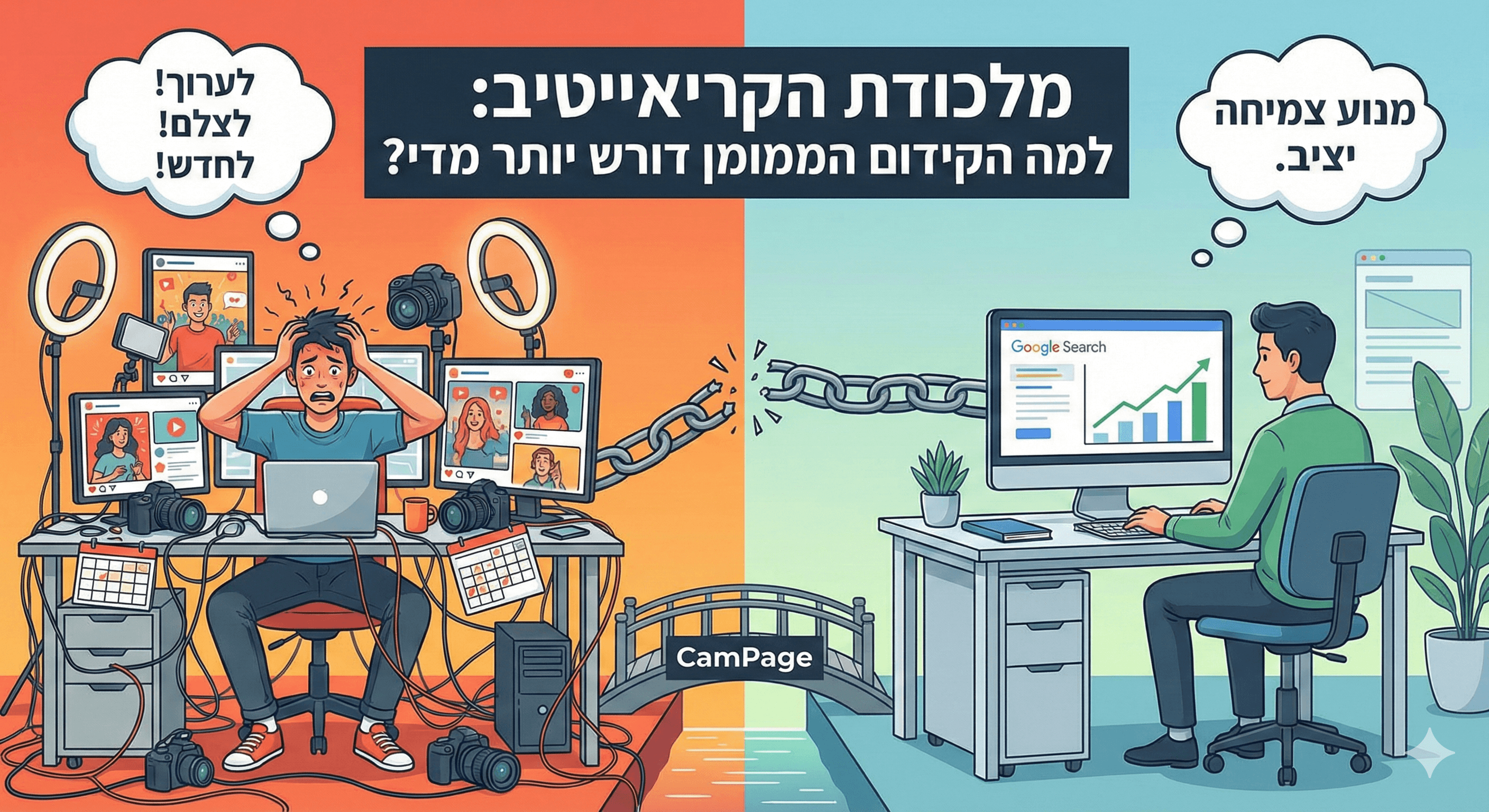 השוואה בין קידום ממומן בגוגל לקידום ברשתות חברתיות - עייפות קריאייטיב