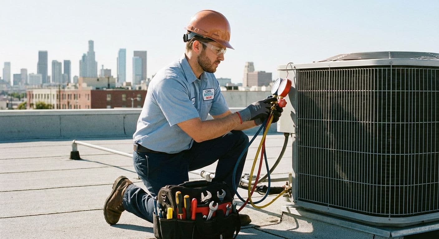 AC technician fixing unit